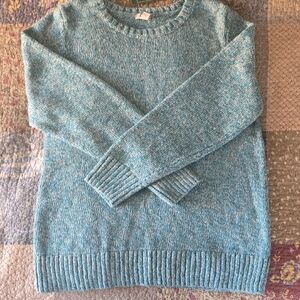 L.L. Bean Teal - Sea Glass Cotton Rag Crewneck Sweater Size  XL